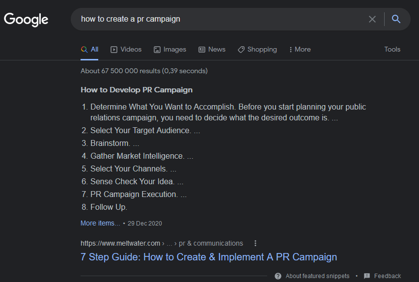 hoe een pr-campagne te creëren featured snippet